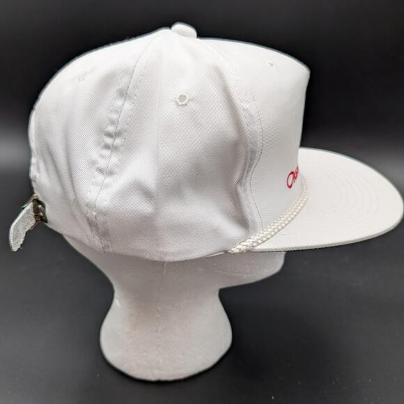 Vintage Oldsmobile Hat Cap Strap Back White Made USA Rope Advertising Mens 80s - Picture 3 of 10